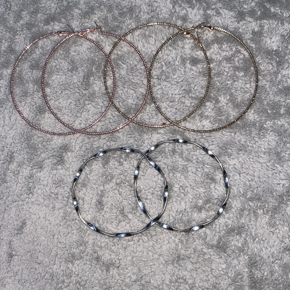 2 pairs of Large Earring Hoops and 2 Bracelets